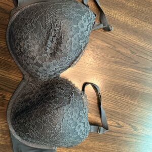 Torrid Gray Lace Overlay Bra Full Coverage